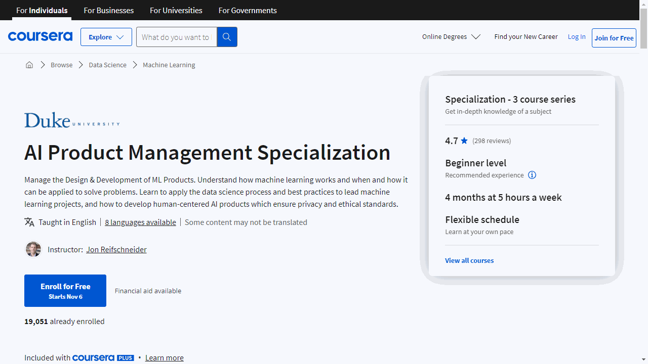 AI Product Management Specialization