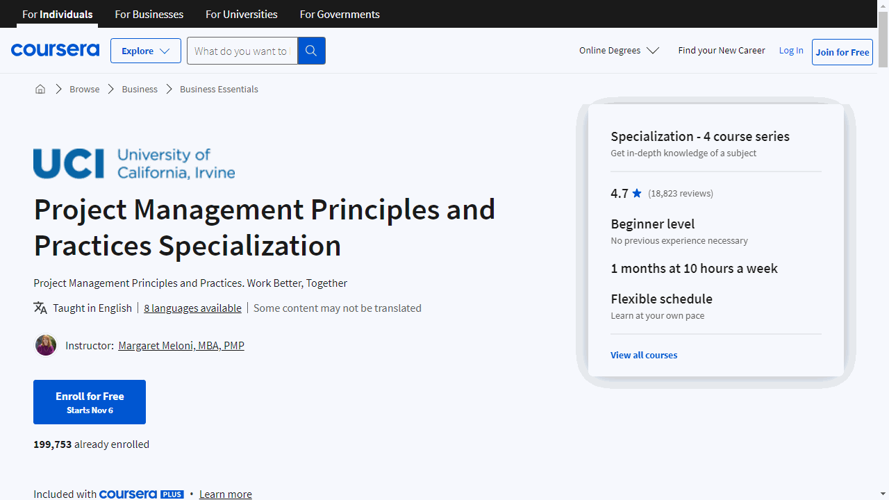 Project Management Principles and Practices Specialization