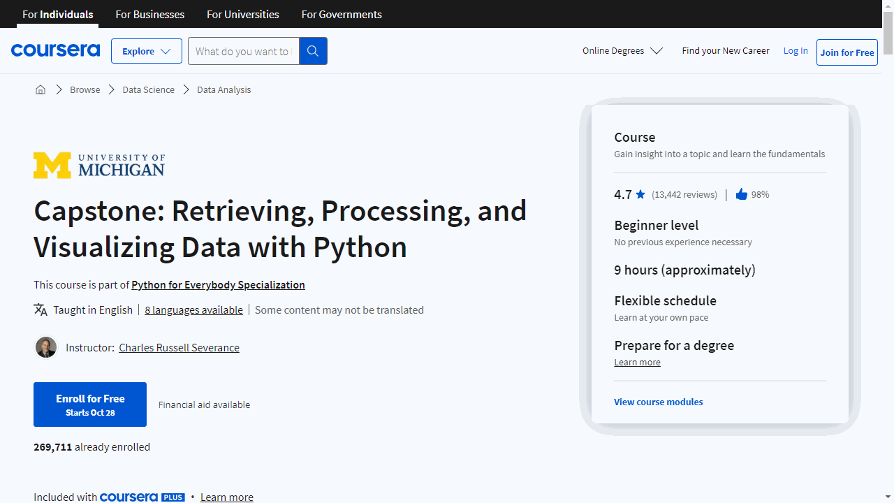 Capstone: Retrieving, Processing, and Visualizing Data with Python